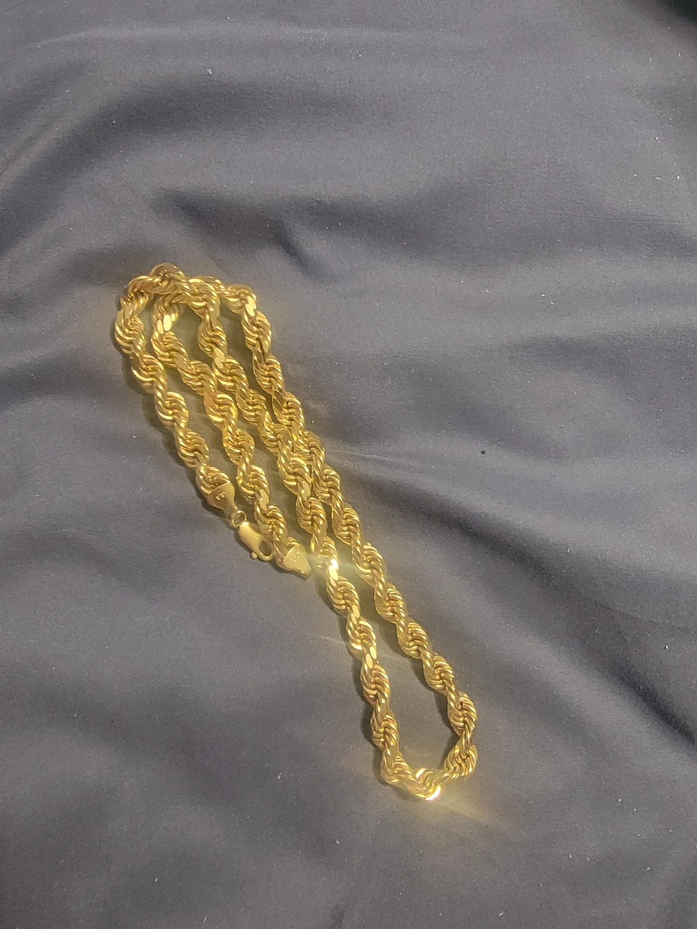 Beautiful Solid 10k Gold Rope Chain 9mm 24inch 66 Grams Necklace